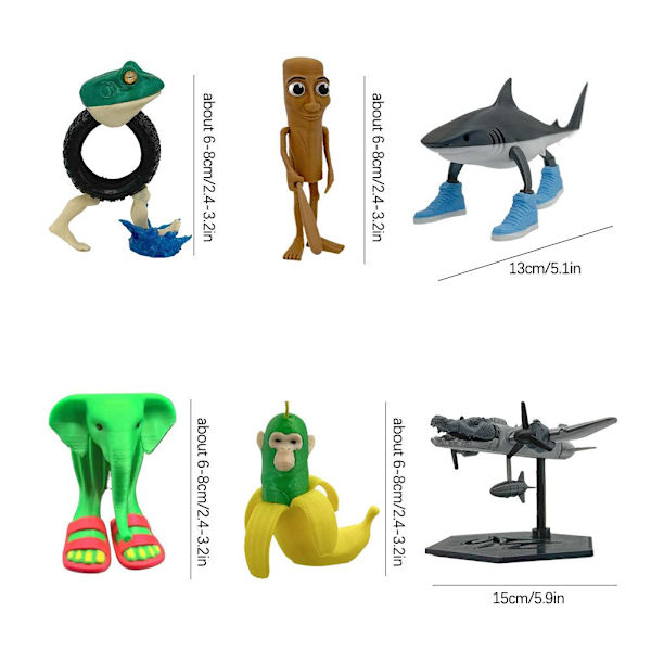 Tung Tung Tung Sahur Action Figure Dockmodell Dekor Leksak Koppar Barnpresent,, Chimpanzini Bananini 1pcs