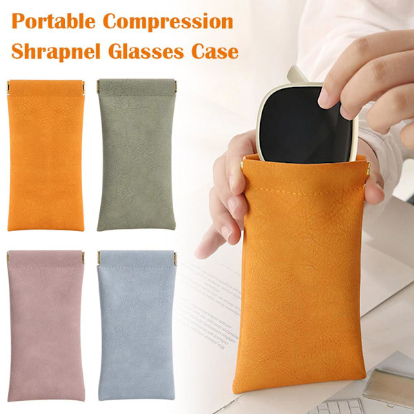 Mun Snäppta Solglasögon Glasögon Läderfodral Mjuk Påse Väska Prof X2B7 orange 9*18cm