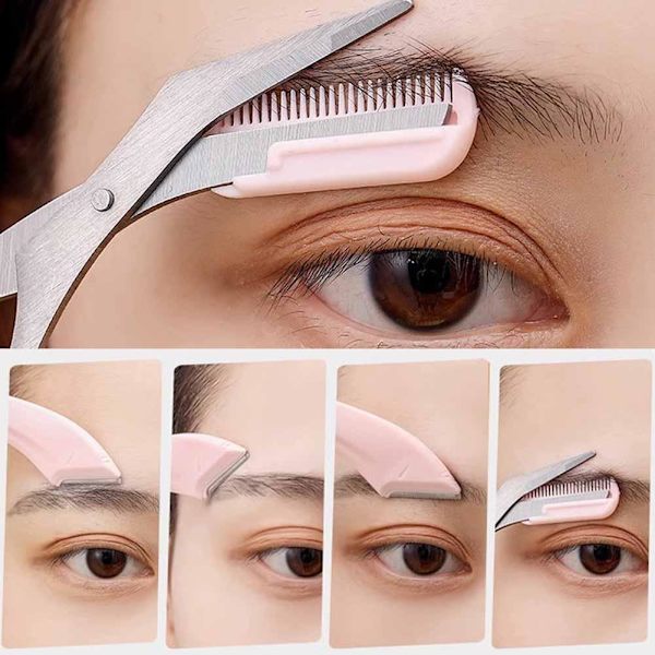 Böjd Ögonbrynstrimmer Ögonbrynssax Med Kam Ögonbryn Hårsax Brow✨y
