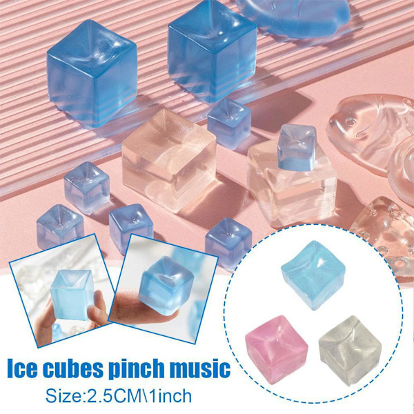 Mini Isglass Stressboll Leksak Anti Stress Kub Kläm Simulering Leksak' Leksak .UK transparent onesize