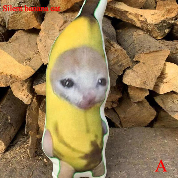 Roliga gråtljud Banan Cat Keychain, 2023 Banana Cat Plysch Do Silent banana cat Small