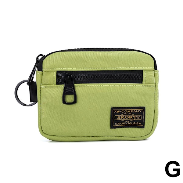 Casual Myntbörs för Män Canvas Dragkedja Plånbok Retro Nyckelhållare Sm Green One size