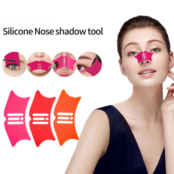 Multifunction Contour Nose Shadow Brushes Portable Puffy Makeup orange 1pcs