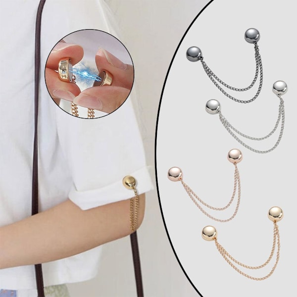 4x Multifunktionella Magnetiska Klädnypor Mångsidig Magnetisk Nålös Brosch golden One size 4pcs