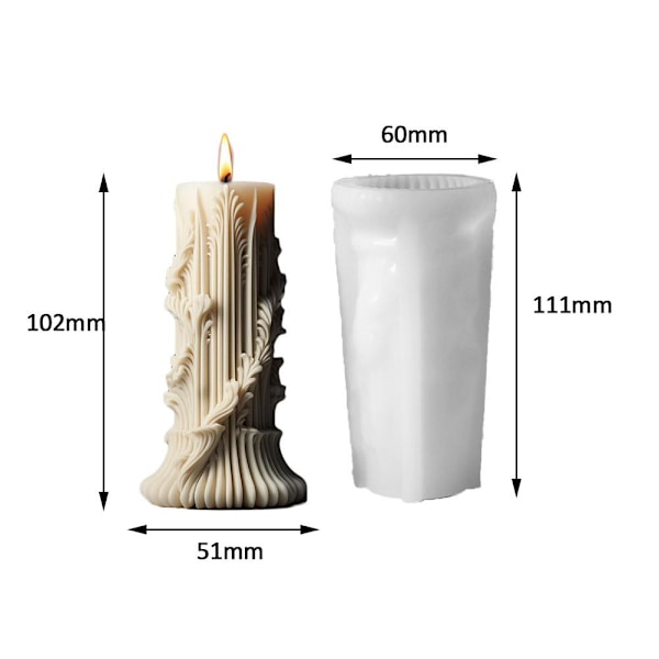 Europeisk Cylinder Silikonform DIY Minimalistisk Pelare Present Ljusform`-