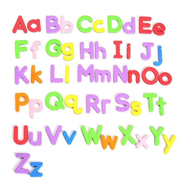 Magnetiska Versaler Gemener Bubbelbokstäver ABC Kylskåpsmagneter Utbildning Tidig M3F0 MulticolorB 26pcs lower case letters