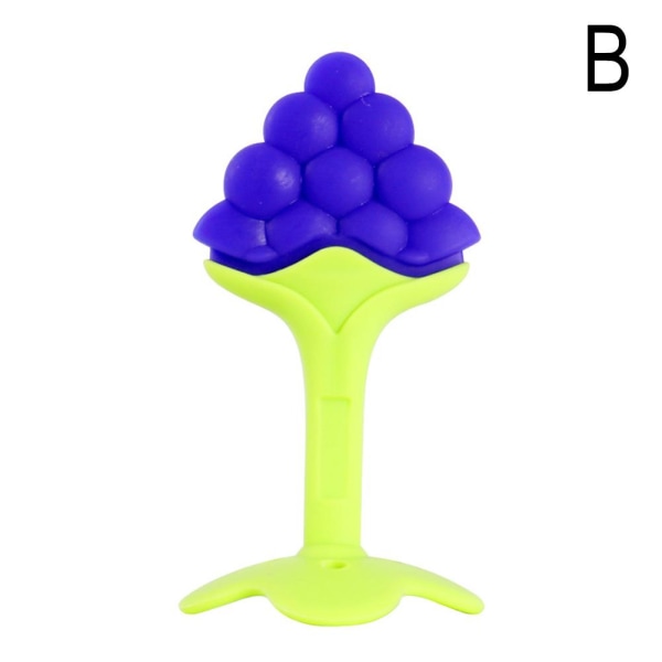 Silikon Frukt Bandleksak Tuggleksakbett Lugnande Gum Toy  grape one-size