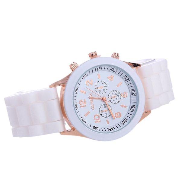 Färgad Jelly Quartz Silikonklocka Damklocka Present Jelly Armbandsur Student Dam F1W9 White One size