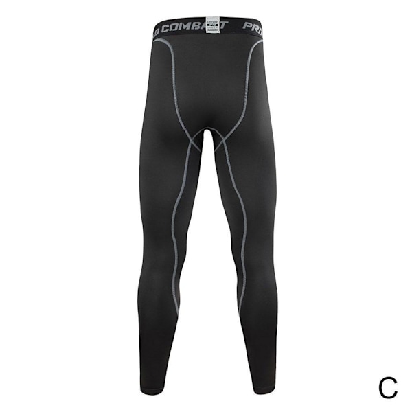 Herr Kompressionstights Byxor Träningsbyxor Löpning Fitness Joggingbyxor Multi-line black XXL