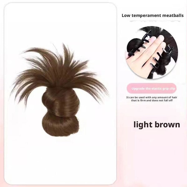 Lågtempererad hårknut-peruk med avslappnad känsla, Clip on-stil P7O4 brown black 1pcs
