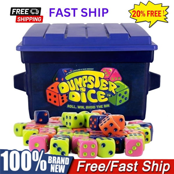Big Discoveries Dumpster Dice - Snabbt Familjetärningsspel Kul för 4 spelare Board一 1set One size