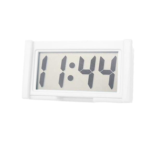 Digital bilklocka för instrumentbräda - Liten LED-klocka självhäftande mini-klocka för fordon  White One size