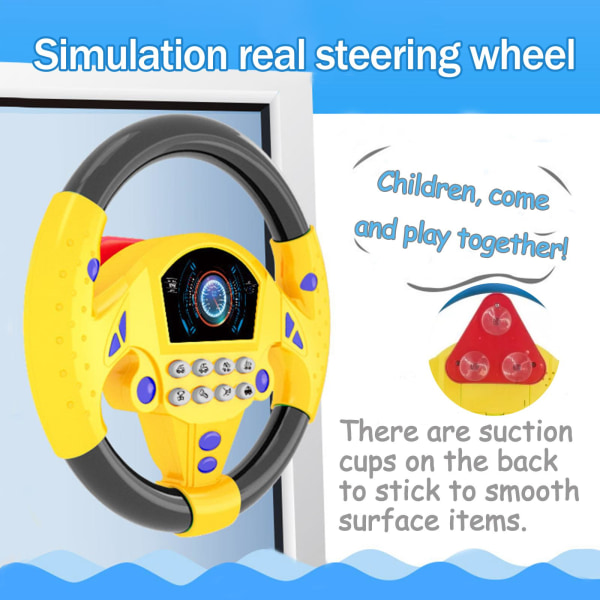 Simulering kör bil leksak ratt Barn Baby Interactive yellow one-size