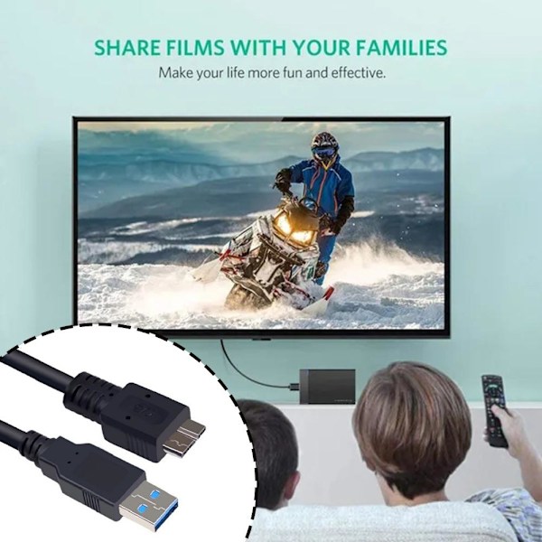 USB 3.0 MICROB-KABEL Strömladdare + Data SYNC-Kabel För =`~ Galaxy Cord W2F X7F1