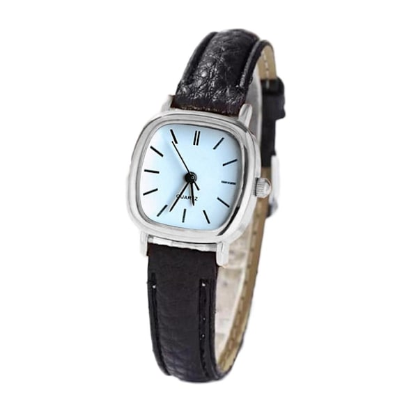 Herr Mode Casual Lyx Läderrem Kvarts Business G3C5 Armbandsur S1F2 Silver White One size