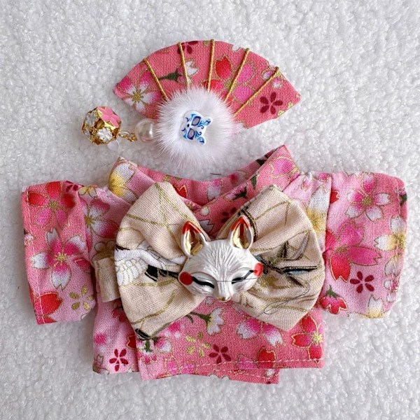 Labubu 17cm V1 Plyschdocka Waifu Sitt Sitt Party Obi Kimono Kläder Docka Q1k9 Pink only clothes no doll