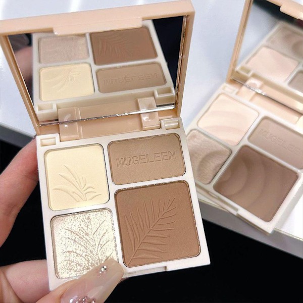Fyrfärgspenna Highlighter Långvarig Mjuk Lätt Konturpalett Ansiktsmakeup style 1 one-size