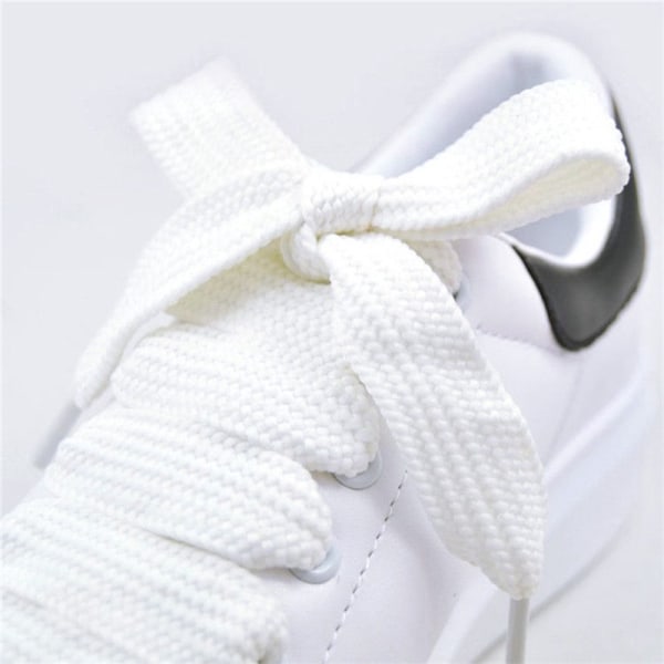 3 färger 1,5 cm breda skosnören Unisex polyester skosnören Dubbla white null