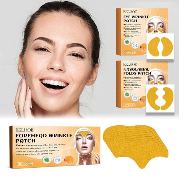 Rynkor Plåster Naturliga Extrakt Panna Plåster Hud Fint Kollagen Bleknar Ansikte Stramar Åt G1q4 Forehead patch 10pcs
