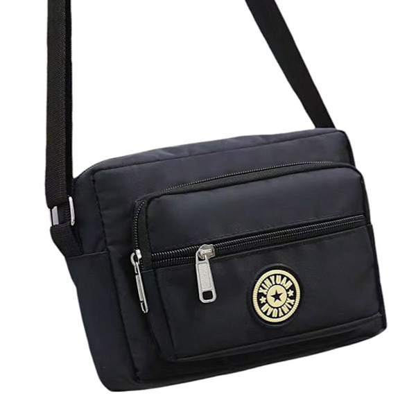 【cod】 Tryckt axelväska för kvinnor, stilig axelremsväska med fyrkantig design D6l6 Black One size