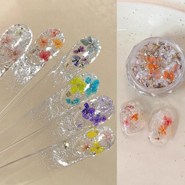 Nagelkonst Tillbehör Netto Röd Sommar Färg Blommor Opal Konst Material Nagel Tillbehör Pulver L9j1 LP-349 1pcs