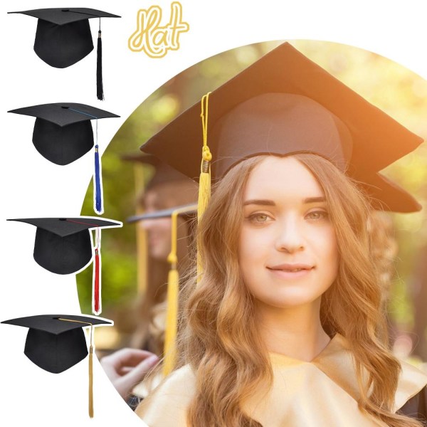 Unisex cap för vuxna med tofs för College & High S bachelor's cap one size