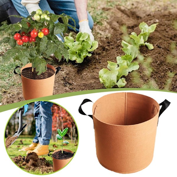 Odla Påsar för Växter, Filt Planteringskrukor för Inomhus & Utomhus Trädgård 1 gallon 1pcs