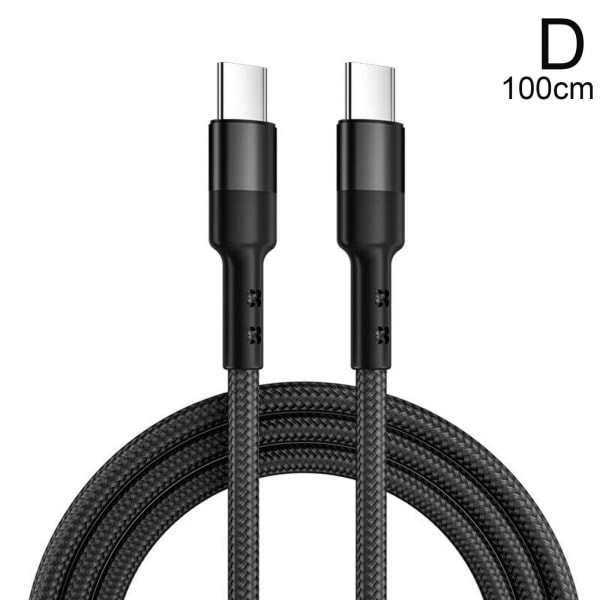 USB C Till USB C Snabbladdare PD 100W Dual Type C Laddnings USB Cab black 1m
