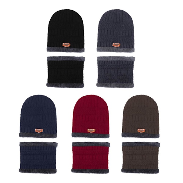 Ny Stil Herr Vinter Plus Sammet Förtjockad Mössa Halsduk Skydd Mössa Halsduk Varm Kall Mössa Öra P8r9 Gray One size