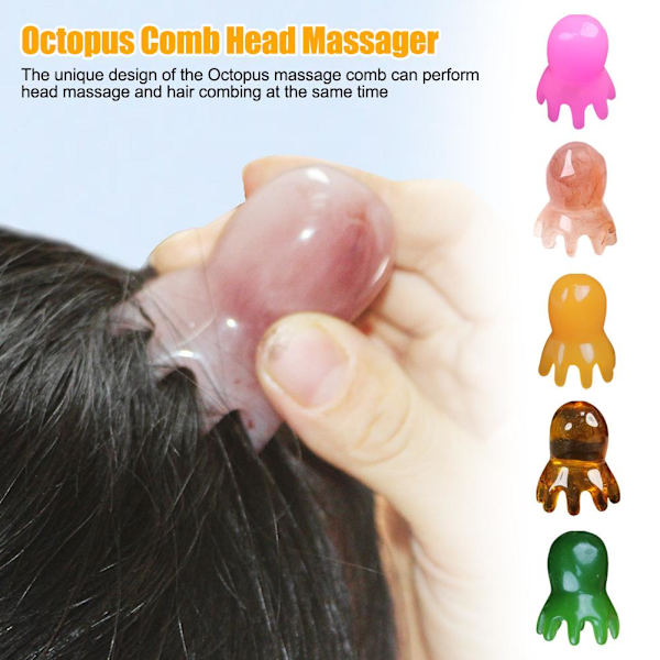 Mini Massage Comb Harts Resin Bläckfisk Kam SPA Massage Comb д& Y1Y7 I3L2 Y9C2 green 1pcs