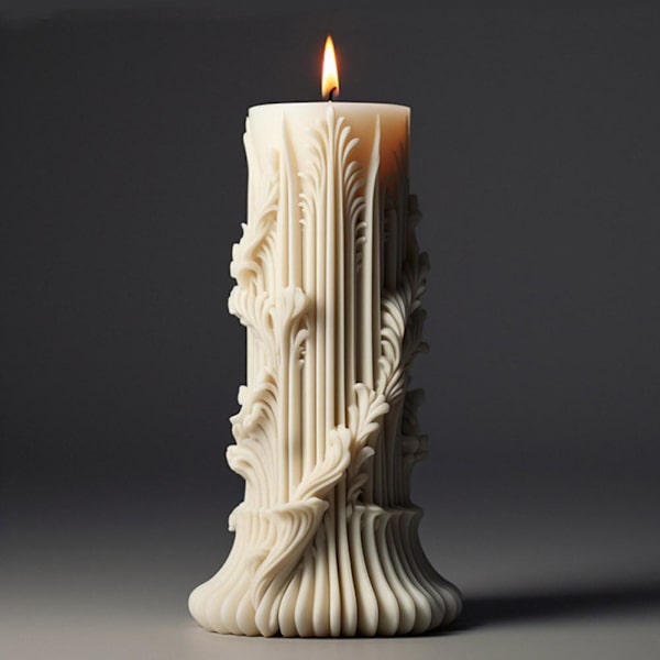 Europeisk Cylinder Silikonform DIY Minimalistisk Pelare Present Ljusform`-