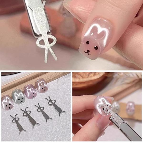 Kanin Nagelkonst Cat Eye Magnet Multifunktionell Magnetisk Nagel Salong på Special style 4 1pcs