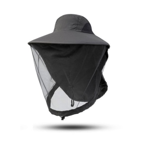 Fiskehatt för utomhusbruk med nätmask, myggsäker och solskydd Khaki 1pc