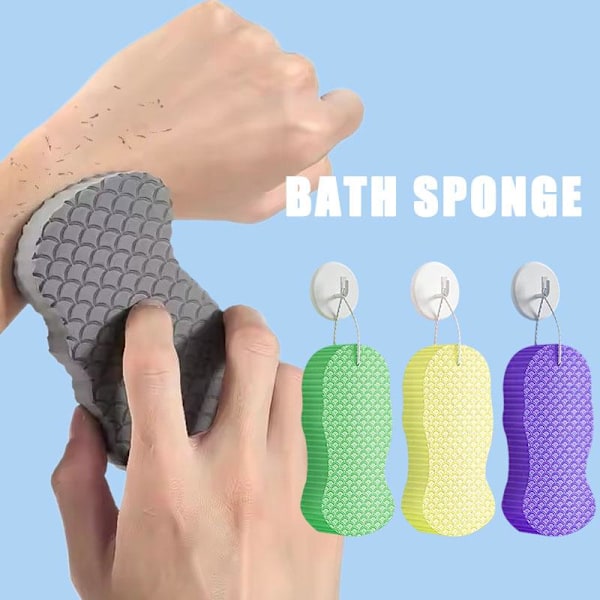 Exfolierande Mjuk Svamp Kroppsskrubb För Baby Vuxna Bad Exfolierande Skrubbsvamp Hudrengörare D2t6 yellow 1pcs