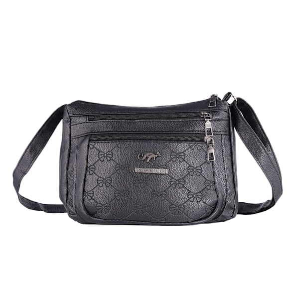 Dam Crossbody Väska Liten Brun Mjukt Läder BlackA One size