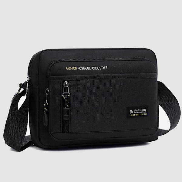 2025 Ny Herr Casual Axelväska Vattentät Oxfordväska Tyg All-match Crossbody Trendig M3o6 Black One size