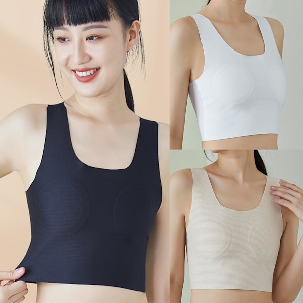 Korsett Underkläder Kort Väst Fixerad med Bröstkudde Omlindad Tunn Ch Q2B2 White XL