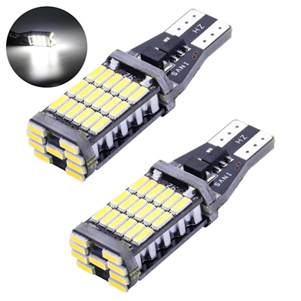 Bil Signallampa T15 W16w Led Lampa T10 W5w 4014 Led Back Reverse Parkeringslampor Vit Blå Röd D6o6 White One size