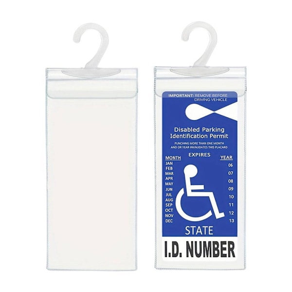 MANYUN Handikapparkeringstillstånd Hållare, 29,5 cm × 12,7 cm Ultra Transparent Skyddsfodral för Funktionshindrade för Solskydd, Universella Biltillbehör för H AA 1pcs
