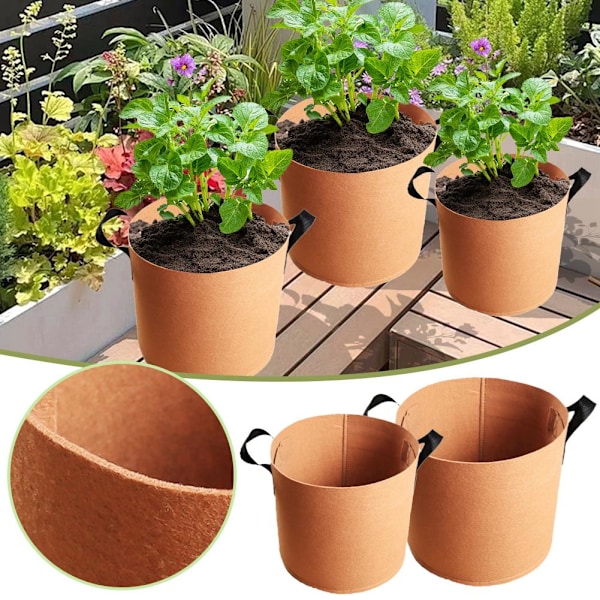 Odla Påsar för Växter, Filt Planteringskrukor för Inomhus & Utomhus Trädgård 1 gallon 1pcs