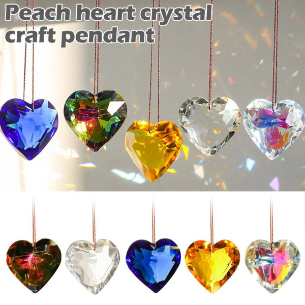 Peach Heart Crystal Craft Pendant Barnpresenter Pure Friendsh colour one