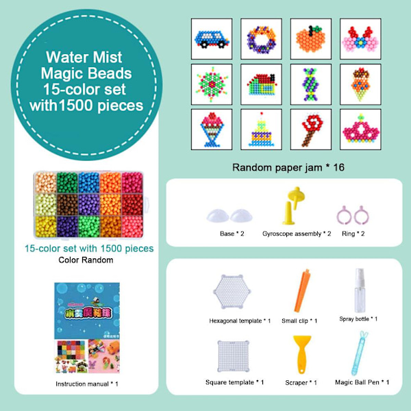 DIY Vatten Mist Magiska Aqua Pärlor DIY Barns Magiska Pedagogiska Vatten Barn Roliga Hand W5n7 1500pcs one-size