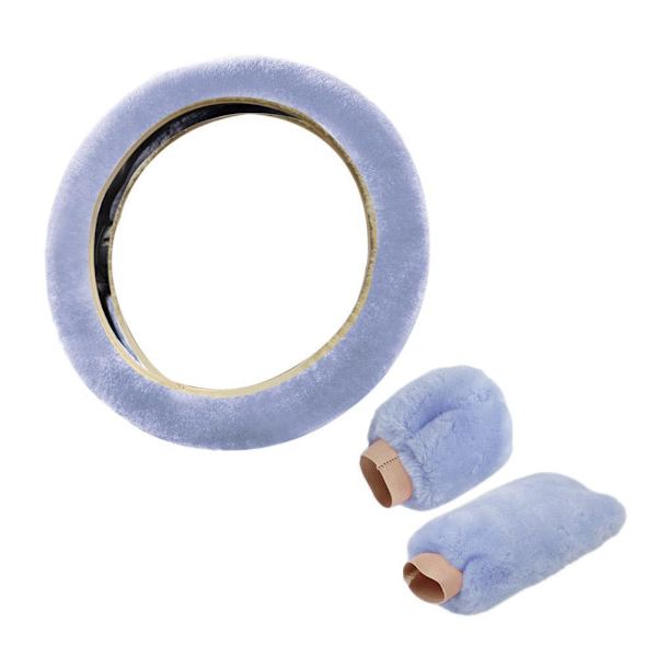 Bilratt Skydd Vinter Bilratt Skydd Plysch Draghandtag Cov ∠ Blue Grey 3pcs