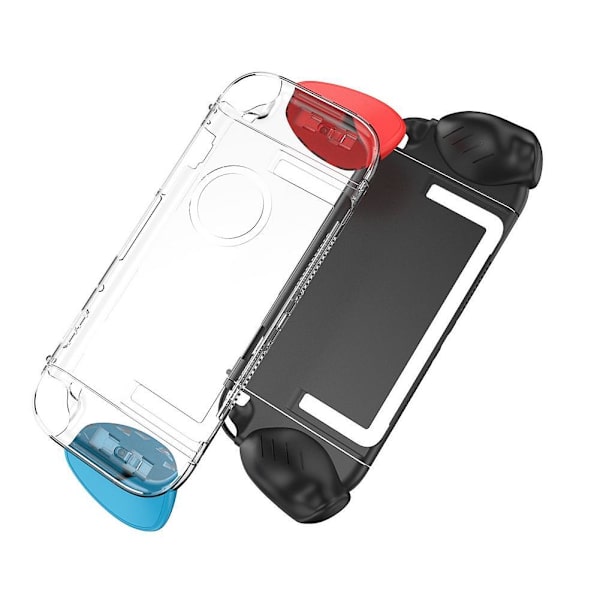 För Nintendo Switch 2 (2025) NS 2 Dockningsbar Delad Skal Skyddsfodral ~HET~REA! black grip Transparent shell