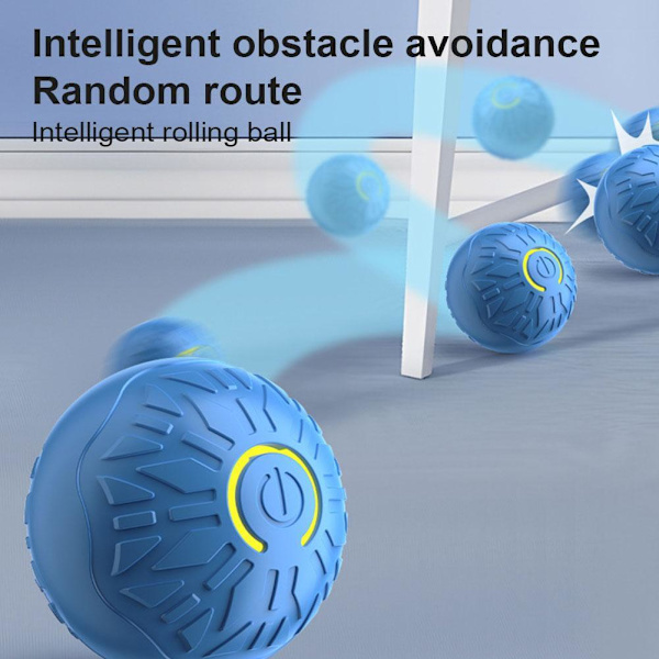 Hoppande boll för husdjur, interaktiv automatisk rörlig boll med ljus för hundar. Blue 1set