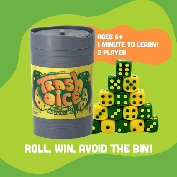 Big Discoveries Dumpster Dice - Snabbt Familjetärningsspel Kul för 4 spelare Board一 1set One size