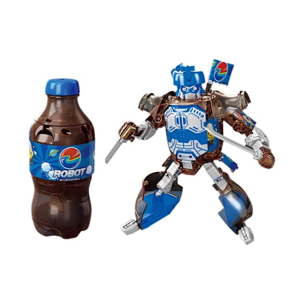 Kreativ Läsk Transformers Leksak Coca-Cola Burk Modell Strids Mecha Robot Samurai Autobot I4U1 Blue One size