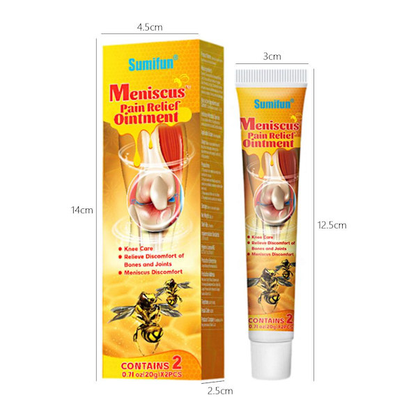 2 st Knäledslindring Gel BeeVenom Ledvårdsgel Lugnande Lindring Reparation N6H7