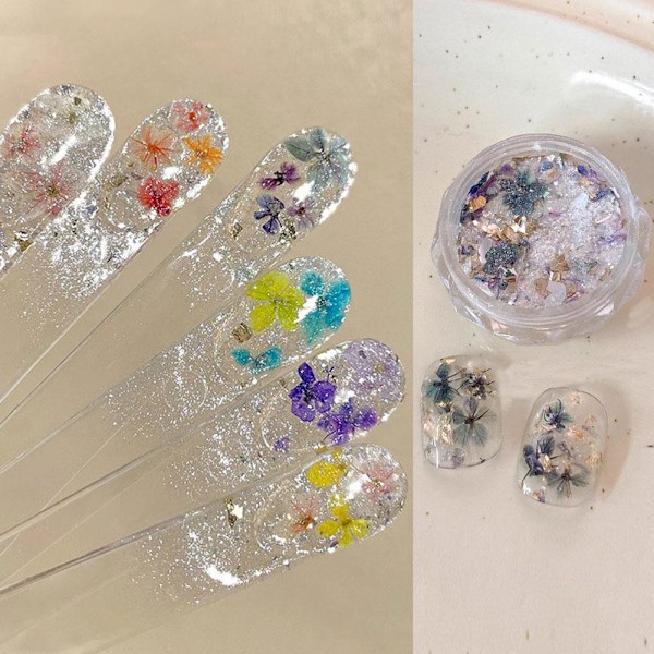 Nagelkonst Tillbehör Netto Röd Sommar Färg Blommor Opal Konst Material Nagel Tillbehör Pulver L9j1 LP-347 1pcs