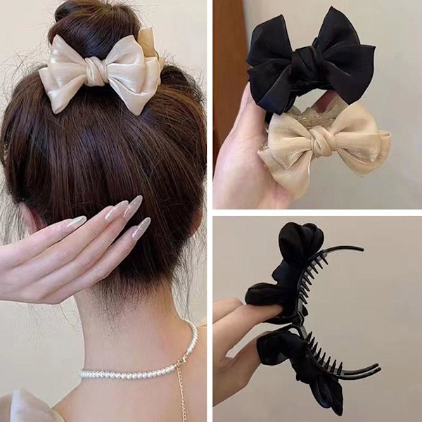 Elegant Smidd Rosett Hårnål Söt Prinsessrosett Hårnål Kvinnlig Vårboll Fé Hårnål Fransk D2Z7 Champagne color 1pcs